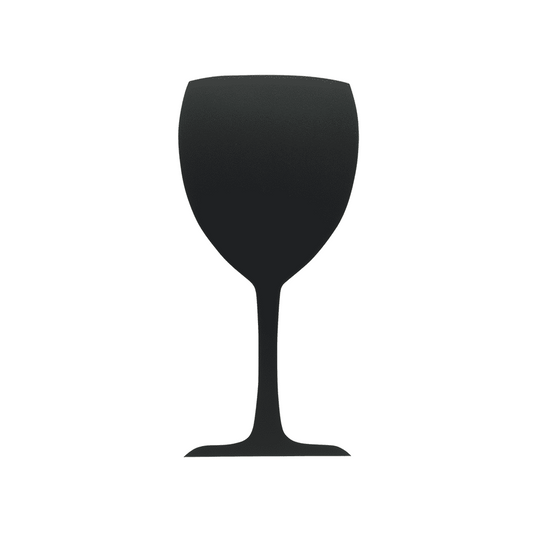 Weinglas Kreidetafel ohne Rahmen in komplett schwarz, Glas Kreidetafel Form Silhouette für Bars und Weinshops