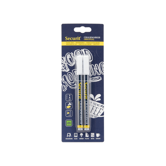 weisse Kreidemarker Securit mit 1-2mm Strichbreite, Kreidestifte weiss für Wandtafeln, abwischbar