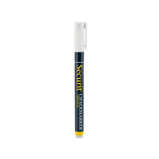 weisser Kreidemarker Securit für das Beschriften von Kreidetafeln, Kundenstopper und Glas-Weisser Kreidestift mit 2mm Spitze