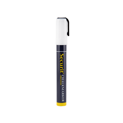 Weisser Kreidemarker Securit mit 2-6mm Spitze, dicker Kreidestift für die Beschriftung von Kaffe Kreidetafeln, weisser Kreidestift
