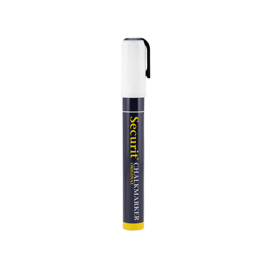 Weisser Kreidemarker Securit mit 2-6mm Spitze, dicker Kreidestift für die Beschriftung von Kaffe Kreidetafeln, weisser Kreidestift