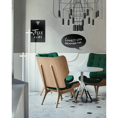 WiFi Kreidetafel schwarz ohne Rahmen, Securit Silhouetten Kreidetafel mit WiFi Icon