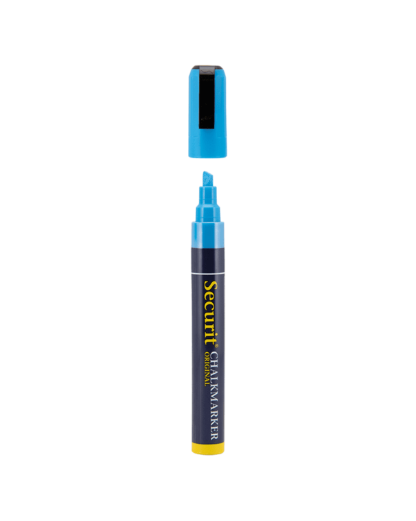 Securit Kreidemarker blau mit 2-6mm Spitze zum Schreiben auf Kreidetafeln Glas und alle glatten Oberflächen