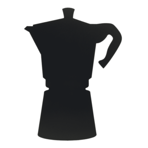 Kreidetafel Kaffeekannen Form Silhouette für Kaffeebars und Zuhause, Kanne Silhouette schwarz zum beschriften mit Kreidemarker