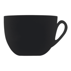 Kreidetafel Kaffeetassenform für Bars und Restaurants, Kaffee Kreidetafel schwarz für die Beschriftung mit Kreidemarker