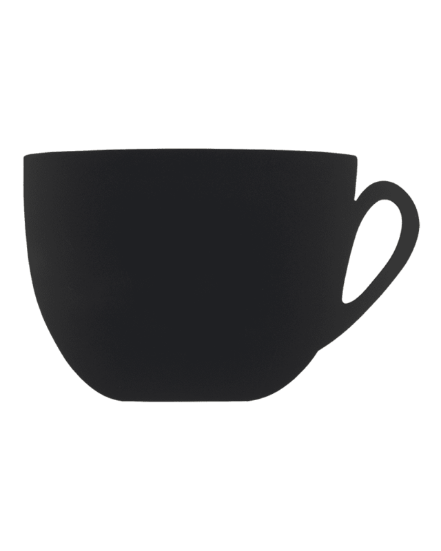 Kreidetafel Kaffeetassenform für Bars und Restaurants, Kaffee Kreidetafel schwarz für die Beschriftung mit Kreidemarker