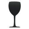 Weinglas Kreidetafel ohne Rahmen in komplett schwarz, Glas Kreidetafel Form Silhouette für Bars und Weinshops