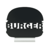 Kreidetafel Burger Form Silhouette als Tischaufsteller für Fast Food Restaurants
