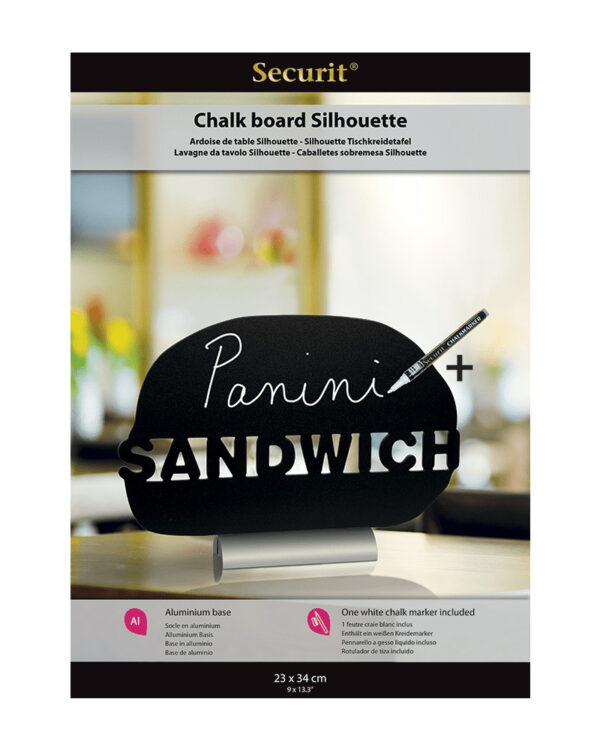 Sandwich Tischkreidetafel ohne Rahmen mit Alufuss geeignet für Restaurants und Takeaways inkl. Kreidemarker