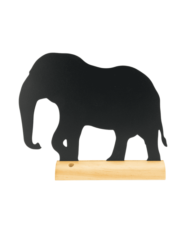 Tischkreidetafel Elefant mit beschriftbarer Kreidetafel aus Melamin, Aufsteller Kreidetafel Eleganten Silhouette