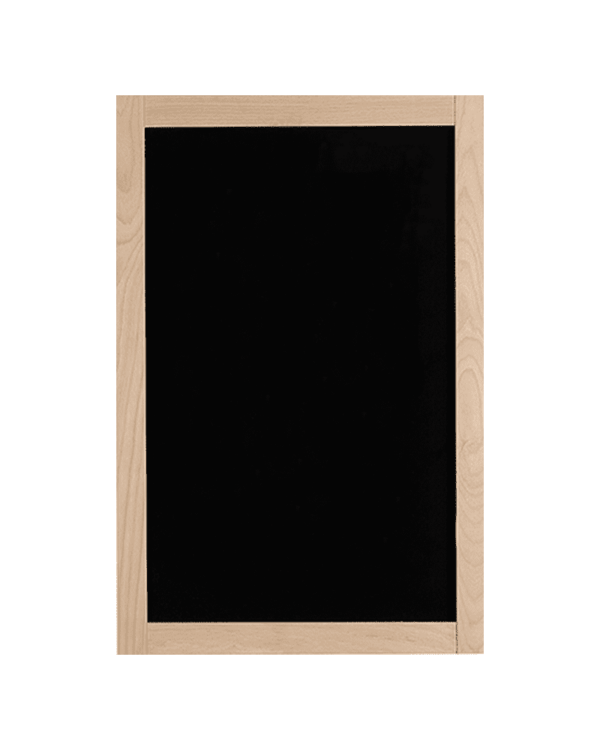 Wandkreidetafel mit Holzrahmen Buche 68x128cm, elegante Holzkreidetafel mit Rahmen und schwarzer Kreidetafel beschriftbar mit Kreidemarker