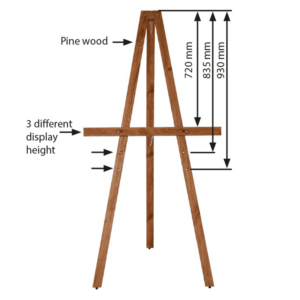 Holz Staffelei in drei verschiedenen Stufen verstellbar aus Kiefernholz