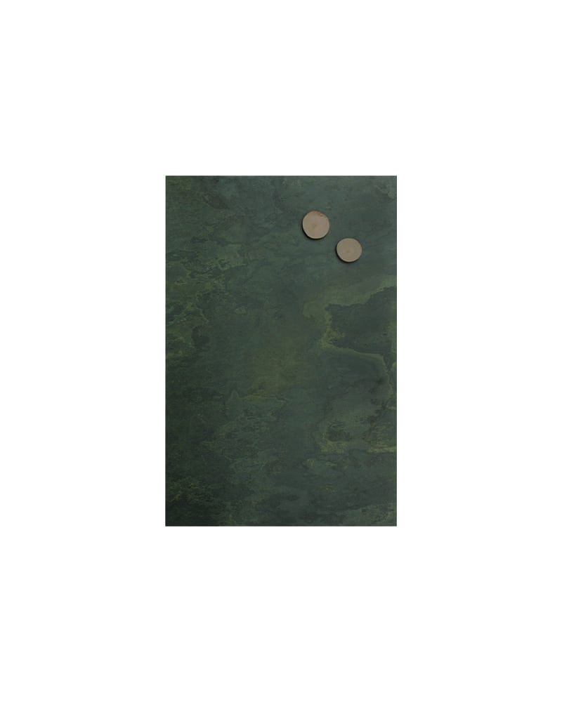 Schiefertafel klein grünes Muster für Zuhause und Restaurants, Wandkreidetafel magnetisch aus echtem Schiefer 30x61cm