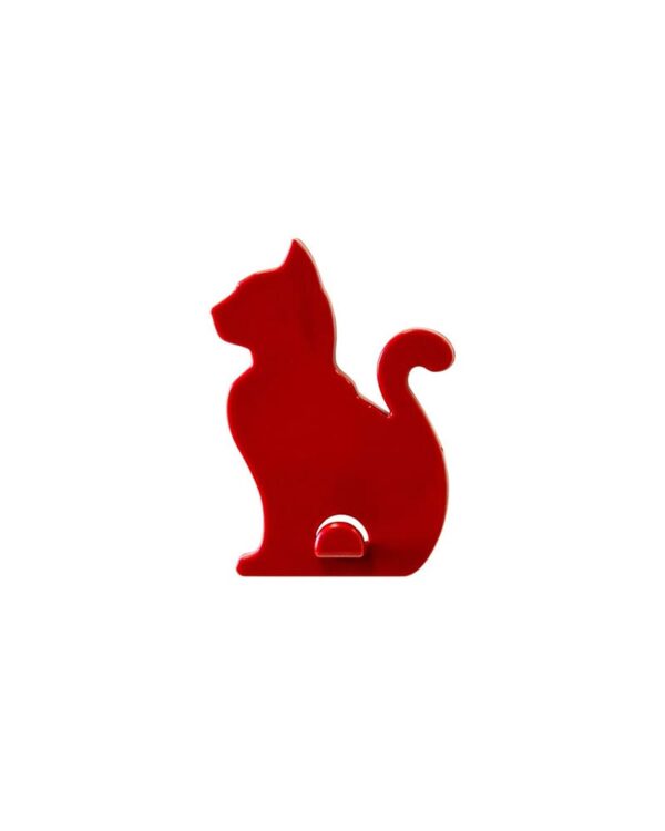 Magnetaufhänger für Schlüssel in Katzenform rot