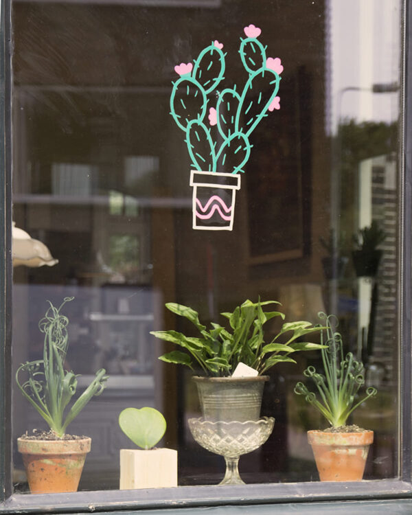 Pflanzen Fensterschablone Securit