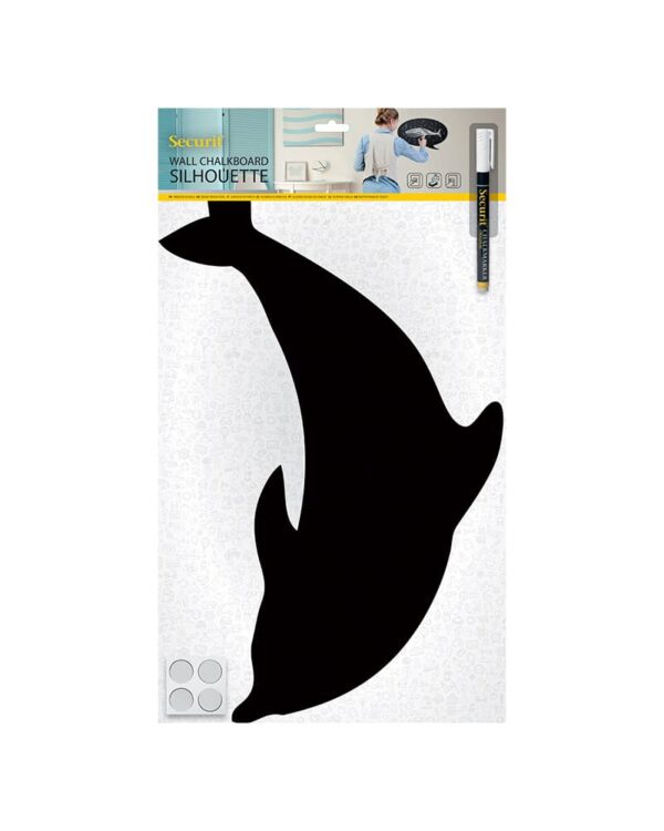 Wandkreidetafel Delfin Silhouette zum Malen mit Kreide